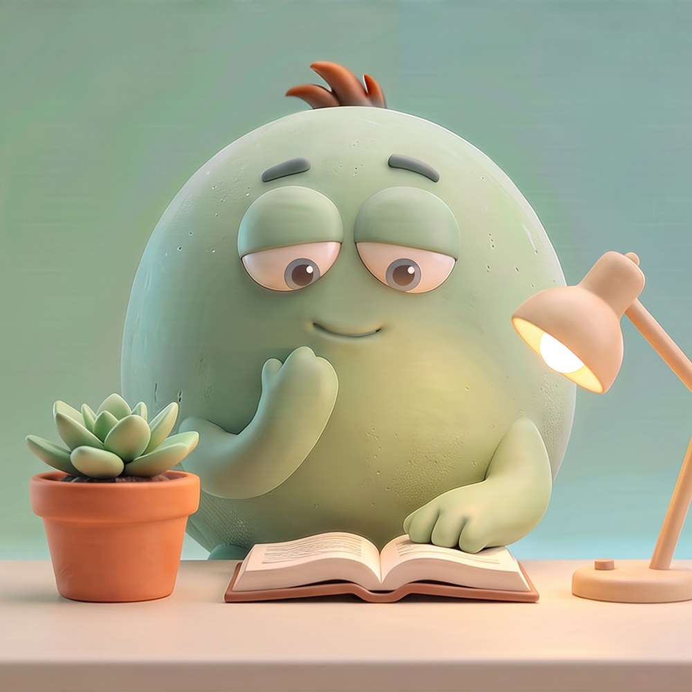two illustrated characters shown in four different poses.