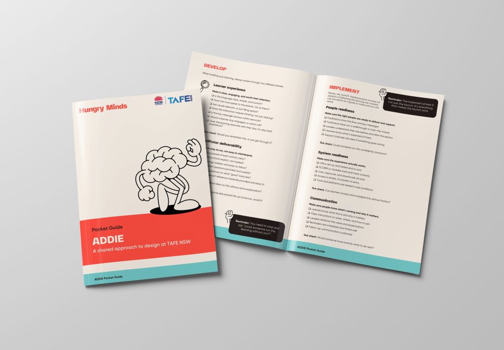 ADDIE capability workshop: a shared approach to design at TAFE NSW